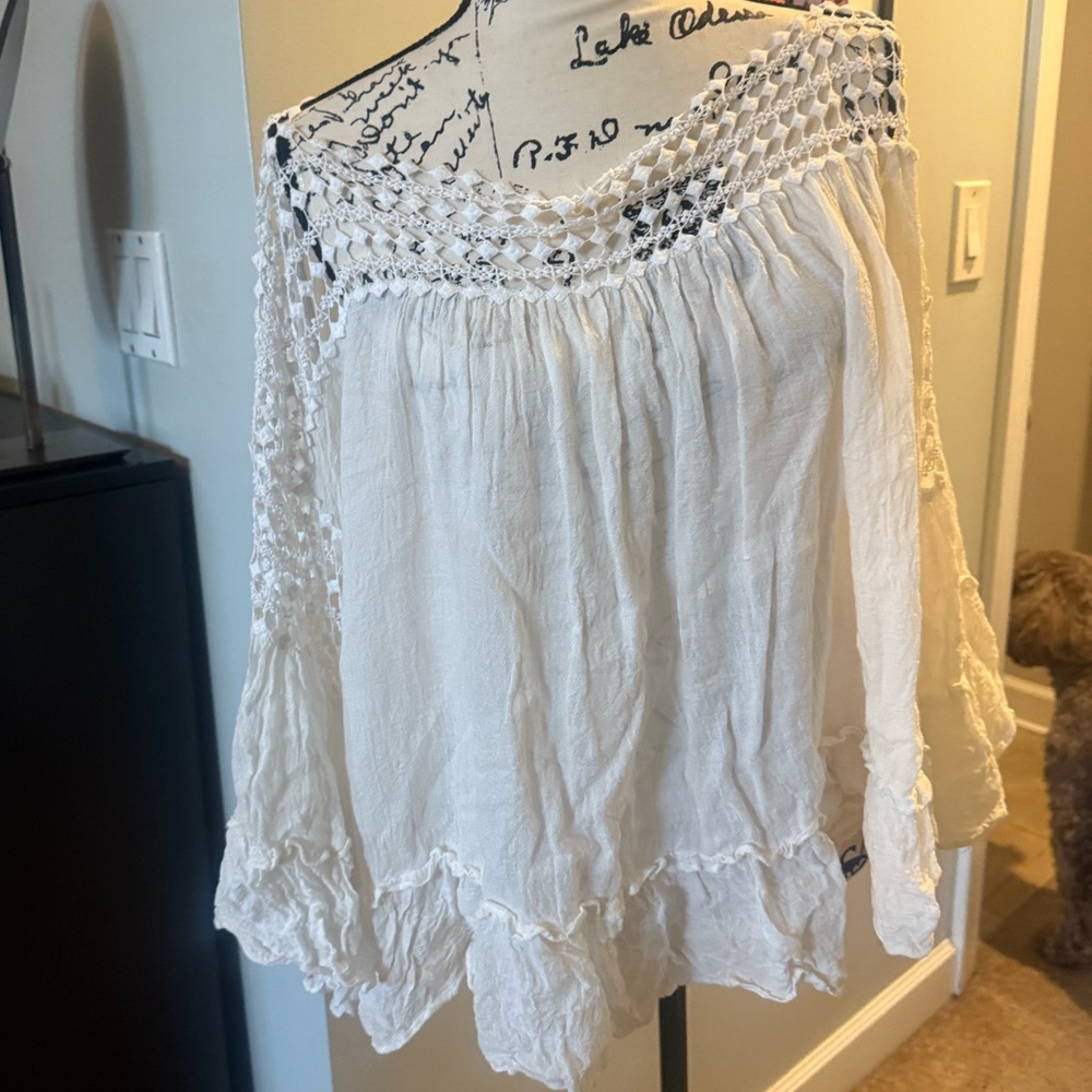 Max Studio Ivory Lace Blouse